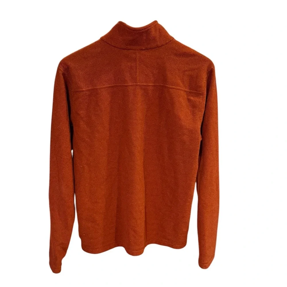 The North Face Mens Quarter Zip Fleece Pullover Burnt Orange Textured Gorpcore M
